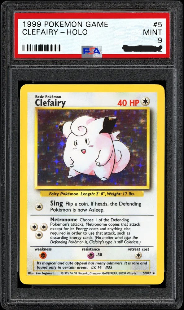 Unlimited Base Set Clefairy Holo 5/102 PSA 9 MINT