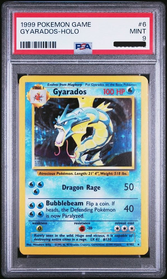 Unlimited Base Set Gyarados Holo 6/102 PSA 9 MINT