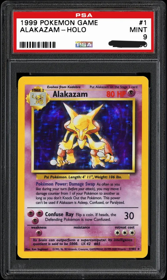 Unlimited Base Set Alakazam Holo 1/102 PSA 9 MINT