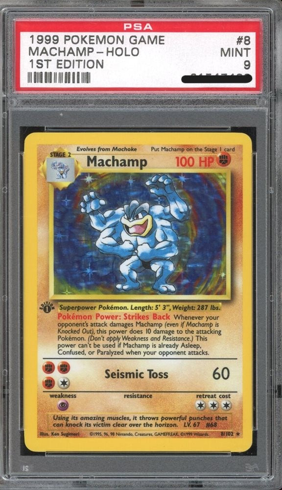 Unlimited Base Set Machamp Holo 8/102 PSA 9 MINT