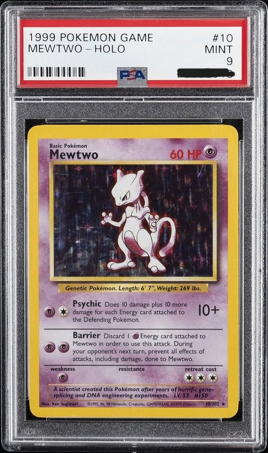 Unlimited Base Set Mewtwo Holo 10/102 PSA 9 MINT