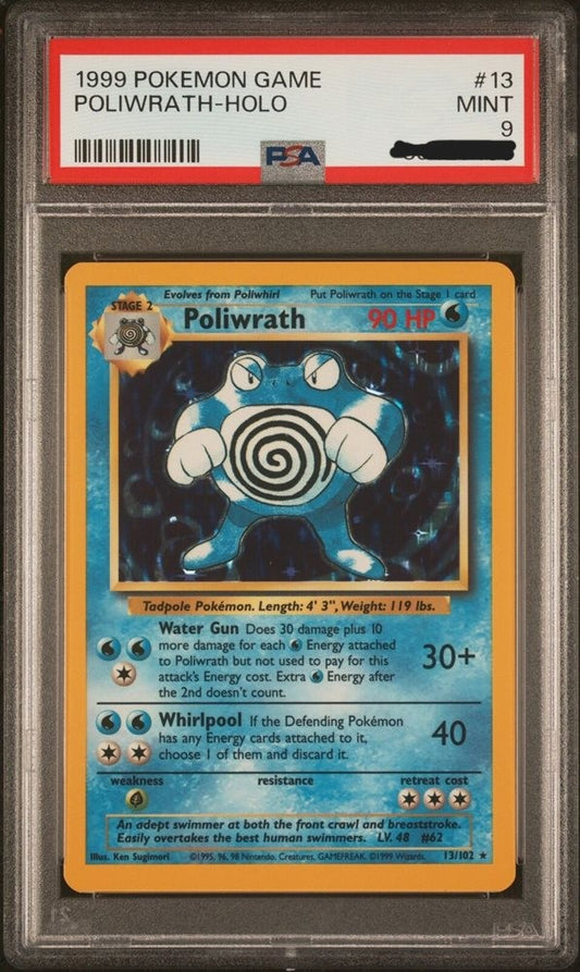 Unlimited Base Set Poliwrath Holo 13/102 PSA 9 MINT